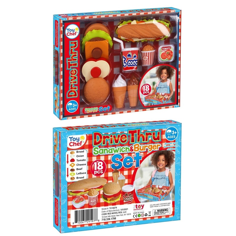 Toy Chef Sandwich And Burger Drive Thru Set