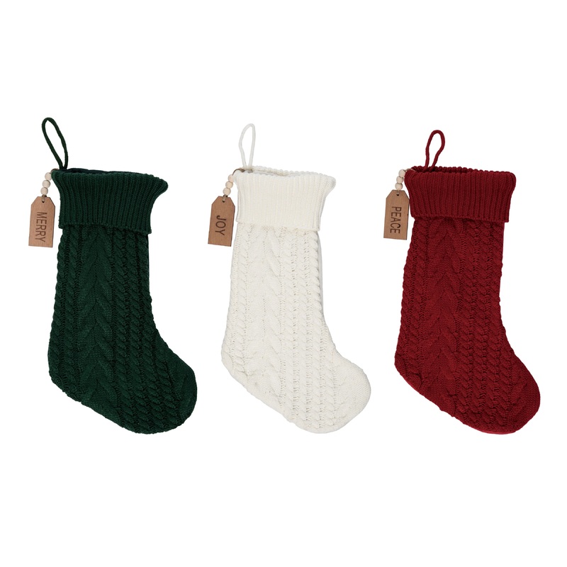 Transpac Fabric Knit Stocking with Tag
