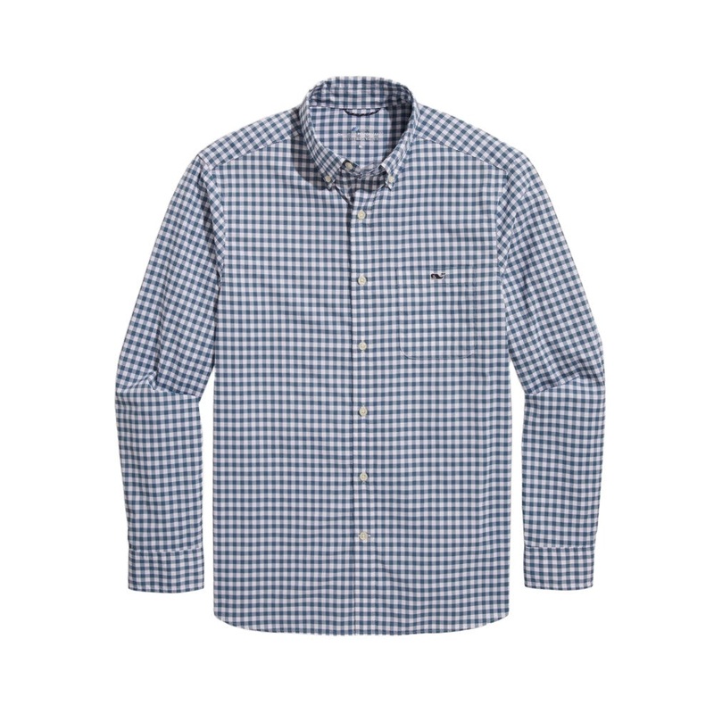 Vineyard Vines Gingham On-The-Go Long Sleeve Button Down Shirt