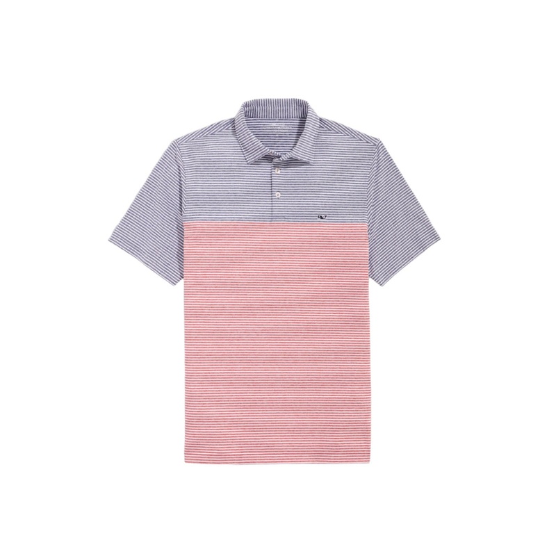 Vineyard Vines Mens Americana Bradley Stripe Sankaty Short Sleeve Polo Shirt