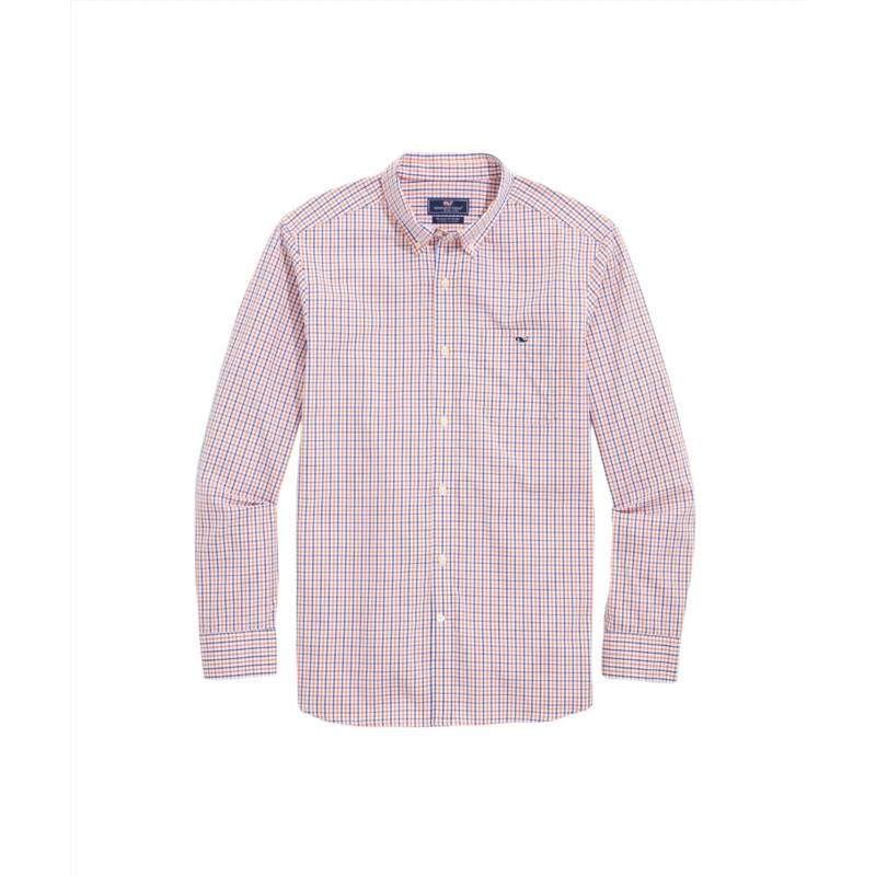 Vineyard Vines Mens Classic Fit Tattersall Poplin Long Sleeve Shirt