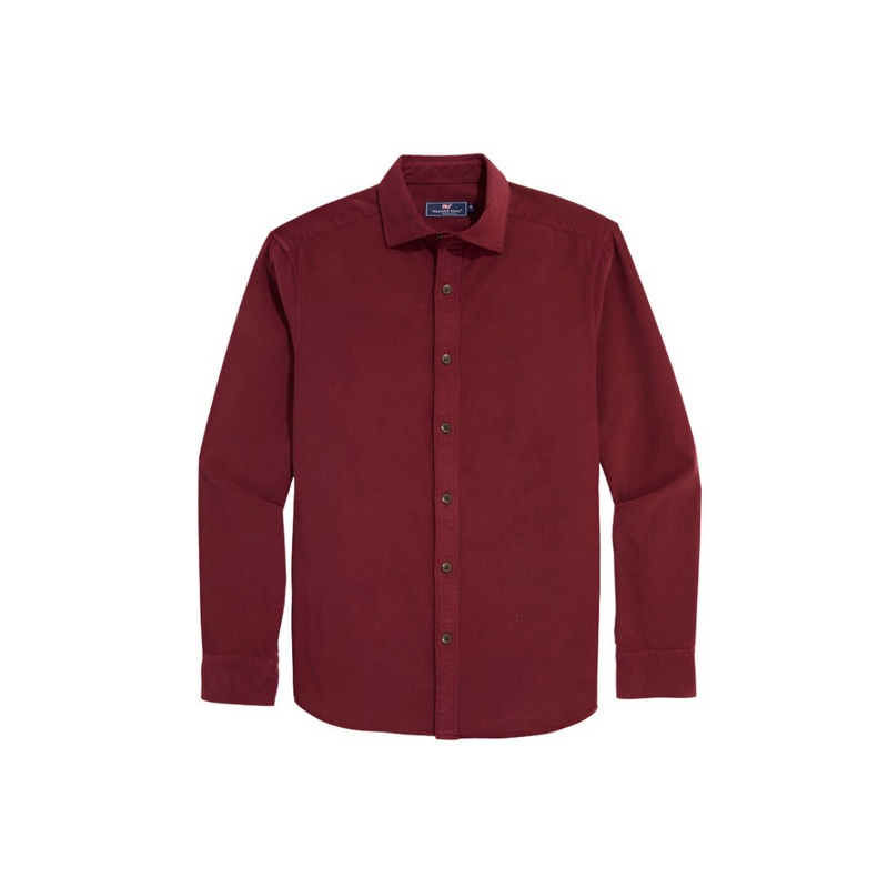 Vineyard Vines Mens Corduroy Spread Collar Long Sleeve Button Down Shirt