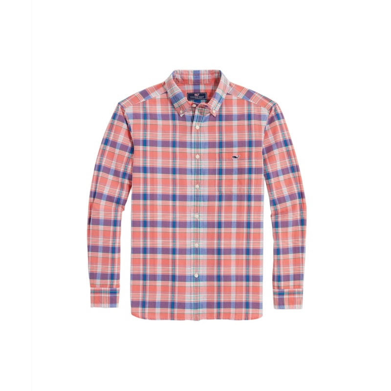 Vineyard Vines Mens Cotton Madras Long Sleeve Shirt