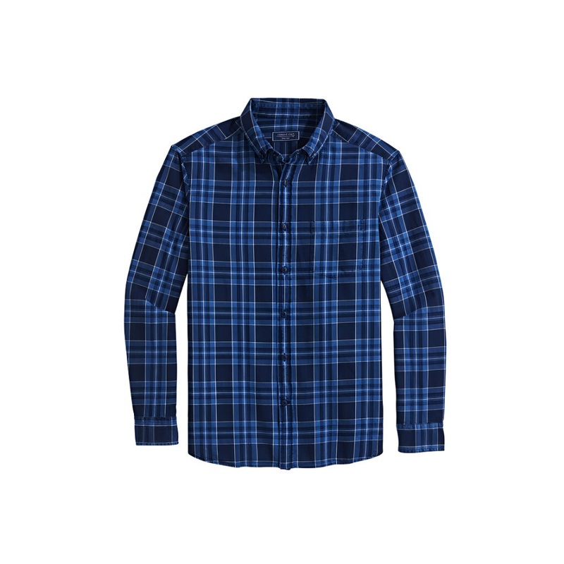 Vineyard Vines Mens Indigo Twill Woven Long Sleeve Button Down Shirt