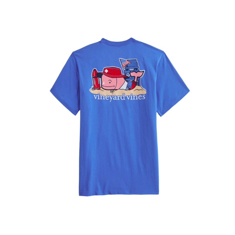 Vineyard Vines Mens Lifeguard Whale Pocket Short Sleeve T-Shirt