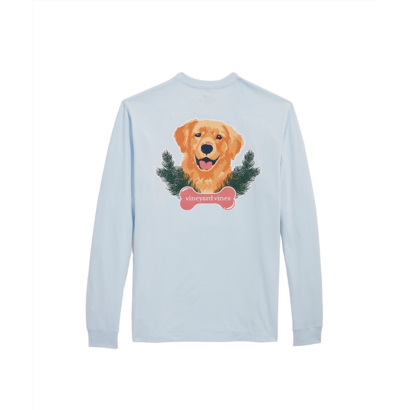 Vineyard Vines Mens Merry Christmas Pup Long Sleeve T-Shirt