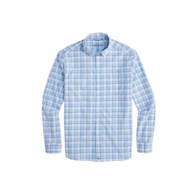 Vineyard Vines Mens On-The-Go Brrr Long Sleeve Plaid Shirt