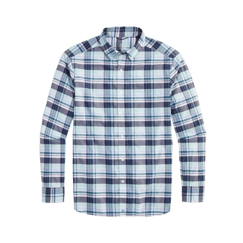 Vineyard Vines Mens On The Go brrr Plaid Long Sleeve Button Down Shirt