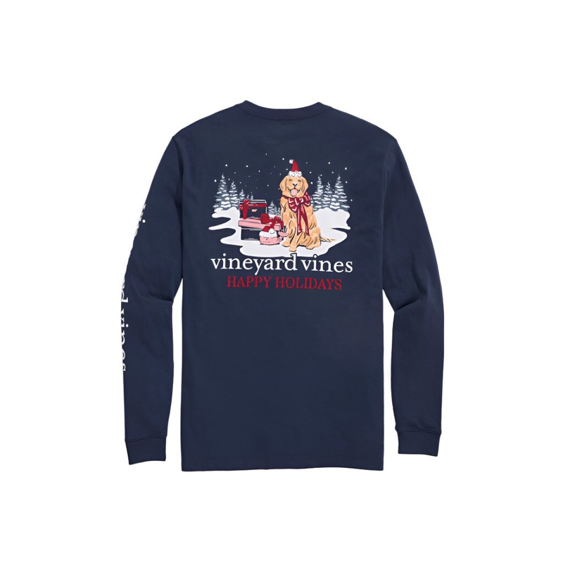 Vineyard Vines Mens Santa’s Helper Long Sleeve T-Shirt