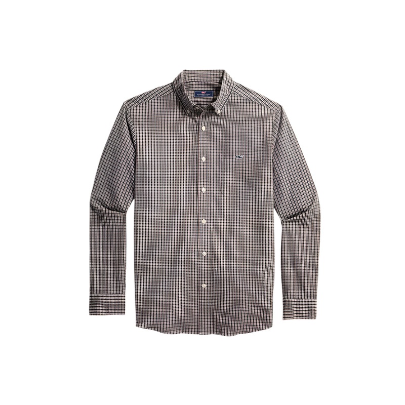 Vineyard Vines Mens Small Check Poplin Long Sleeve Woven Shirt