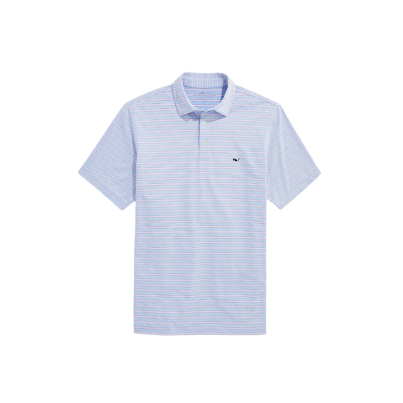 Vineyard Vines Mens St. Jean Stripe Sankaty Short Sleeve Polo Shirt