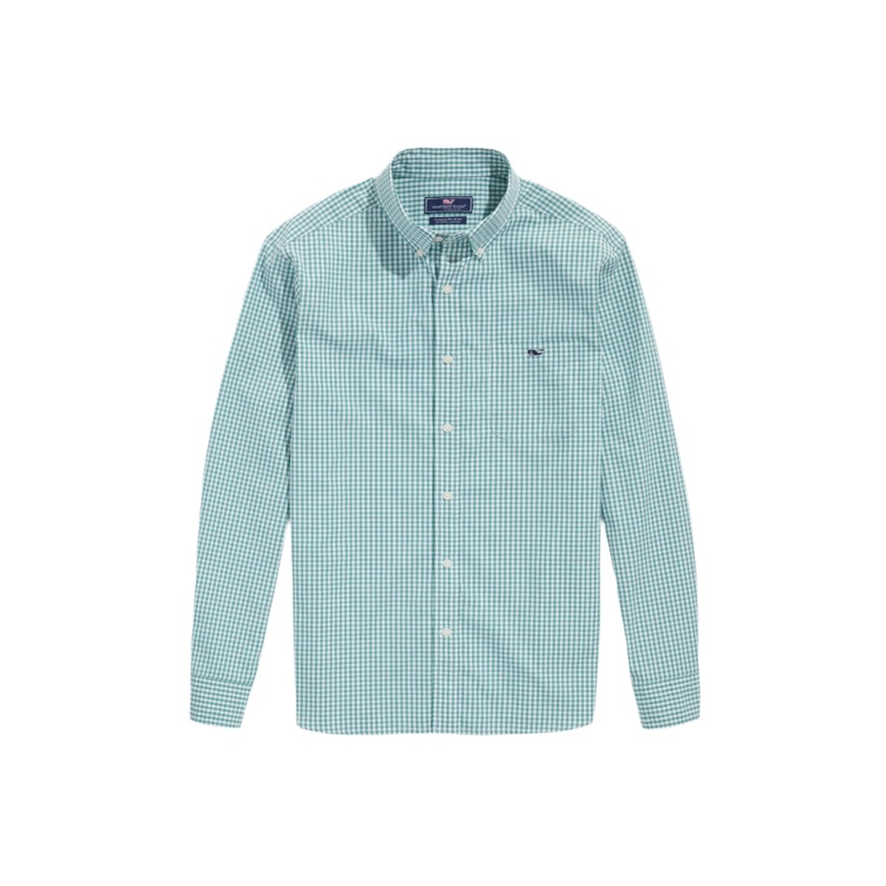Vineyard Vines Mens Stretch Cotton Gingham Long Sleeve Shirt