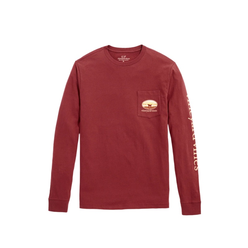 Vineyard Vines Mens Sunset Dog Long Sleeve Pocket T-Shirt