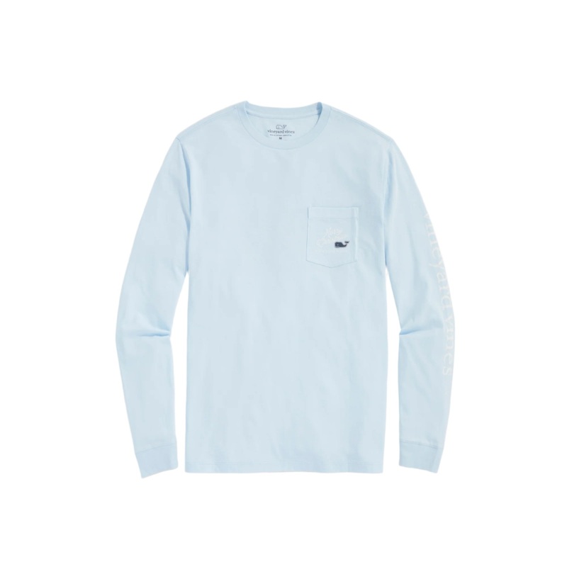 Vineyard Vines Mens Truck and Tree Pocket Long Sleeve T-Shirt