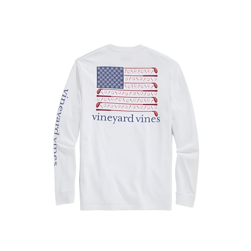Vineyard Vines Mens USA Golf Flag Long Sleeve T-Shirt