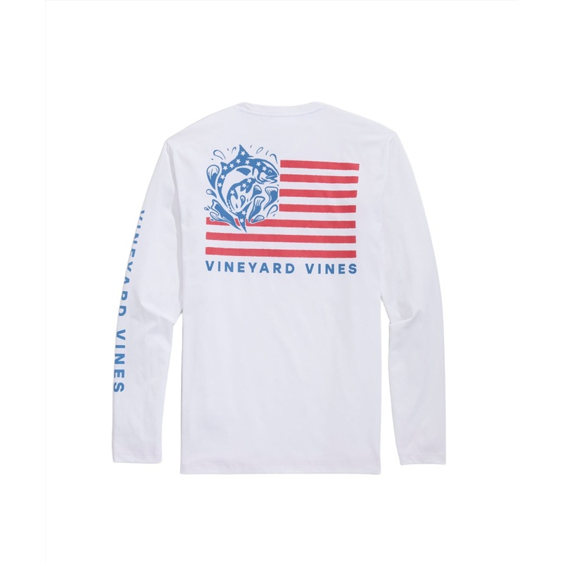 Vineyard Vines Mens USA Tuna Flag Long Sleeve T-Shirt