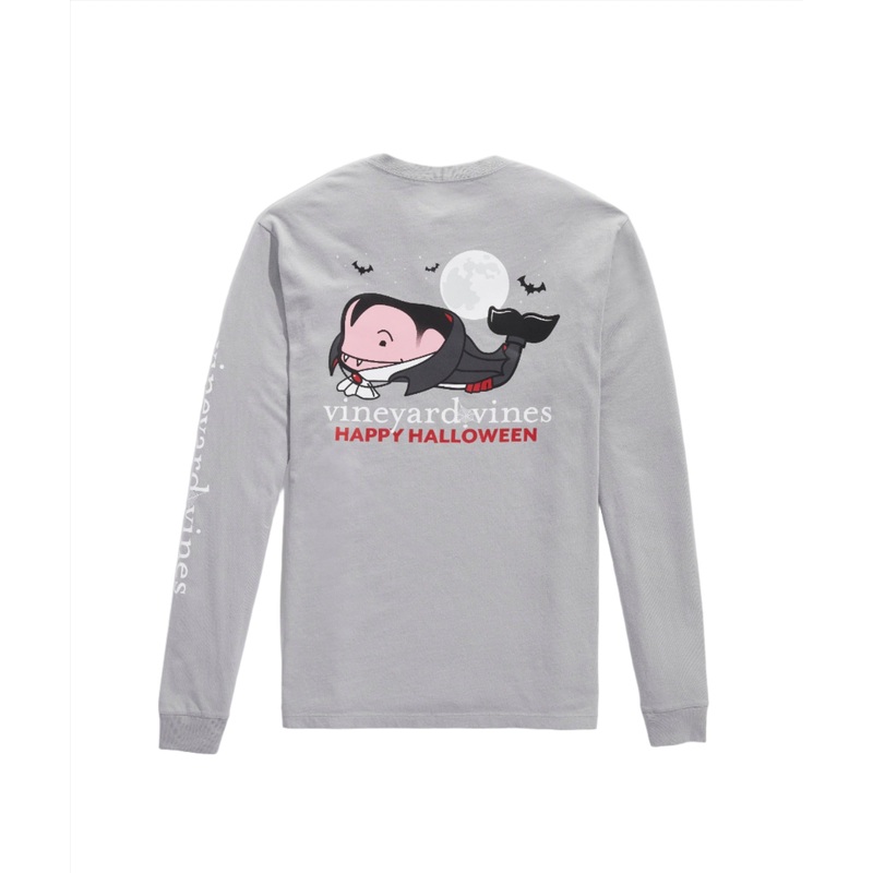 Vineyard Vines Mens Vampire Whale Long Sleeve Pocket T-Shirt
