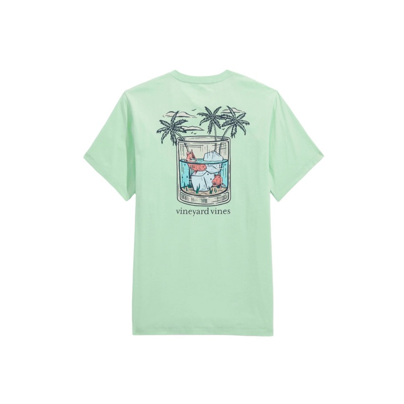 Vineyard Vines Mens Whiskey Glass Fish Short Sleeve T-Shirt