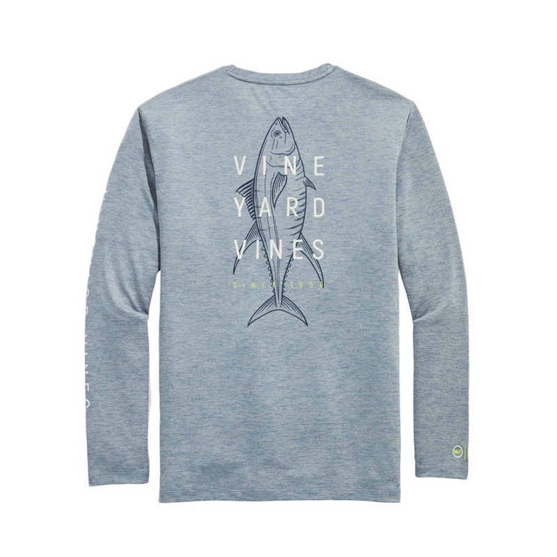 Vineyard Vines Mens Yellowfin Tuna Harbor Performance Long Sleeve T-Shirt