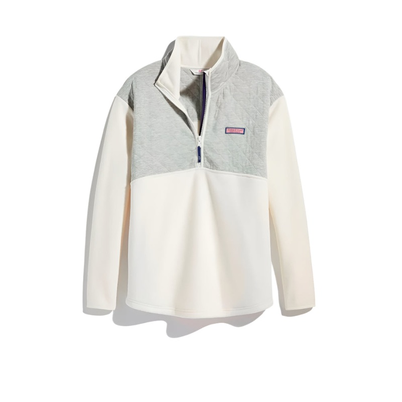 Vineyard Vines Quilted Harbor Fleece Popover Quarter Zip Sweatshirt