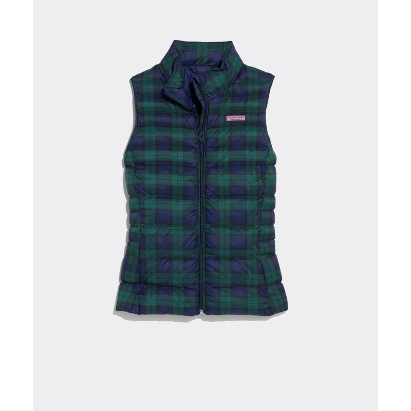 Vineyard Vines Womens Blackwatch Channeled Puffer Vest