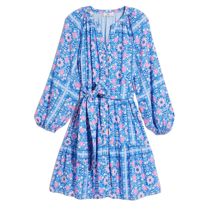 Vineyard Vines Womens Coastal Blooms Scarf Print Dress