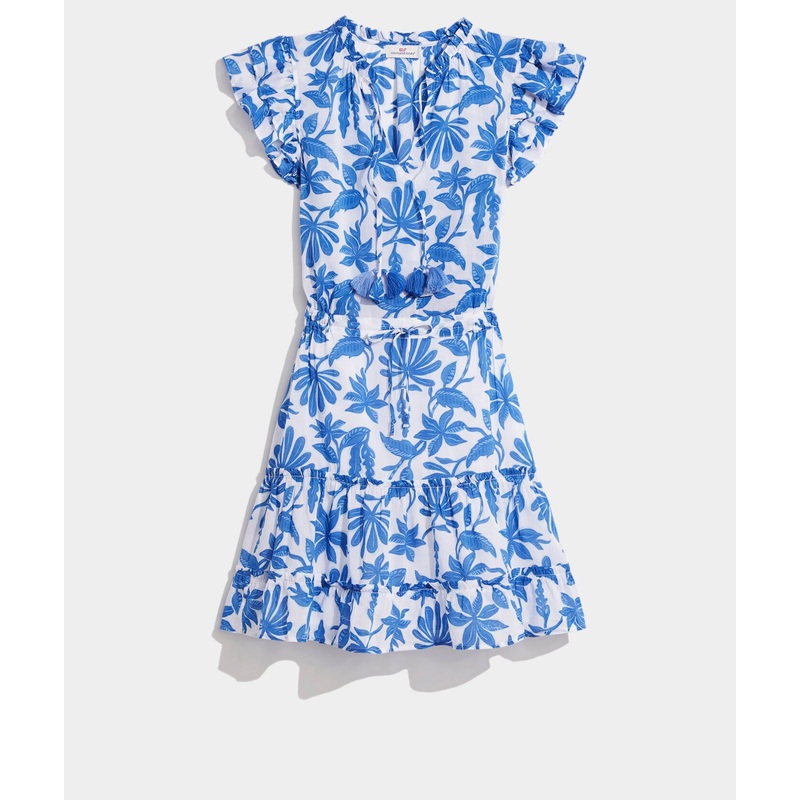 Vineyard Vines Womens Floral Smocked Waist Dress