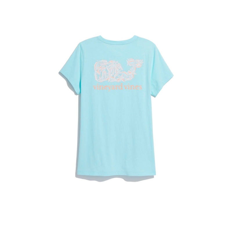 Vineyard Vines Womens Floral Whale Short Sleeve T-Shirt