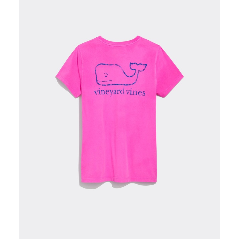 Vineyard Vines Womens Garment Dyed Vintage Whale Pocket Short Sleeve T-Shirt