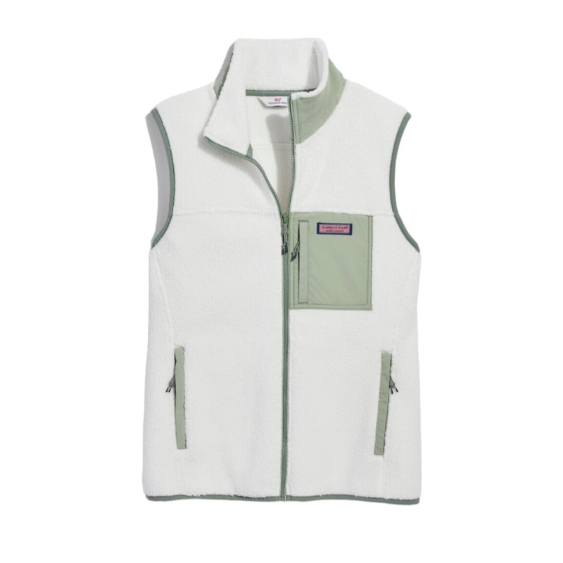 Vineyard Vines Womens Mixed Media Sherpa Vest