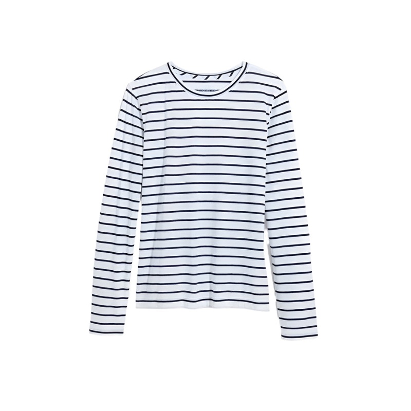 Vineyard Vines Womens Pima Cotton Striped Long Sleeve Crewneck T-Shirt