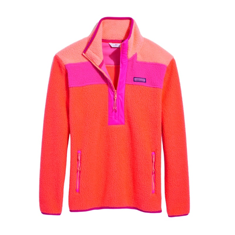 Vineyard Vines Womens Pop Sherpa SuperSherp 1/4 Zip Pullover Sweater