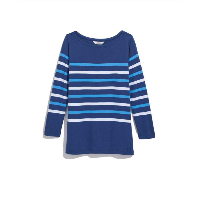 Vineyard Vines Womens Striped Boatneck Long Sleeve T-Shirt