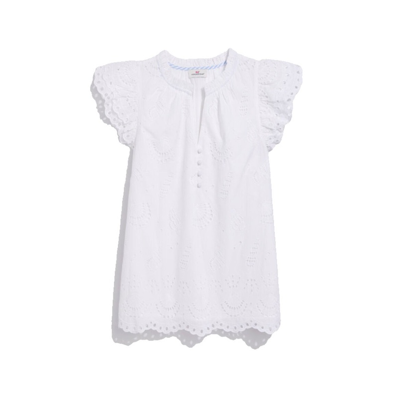 Vineyard Vines Womens Vineyard Eyelet Ruffle Top