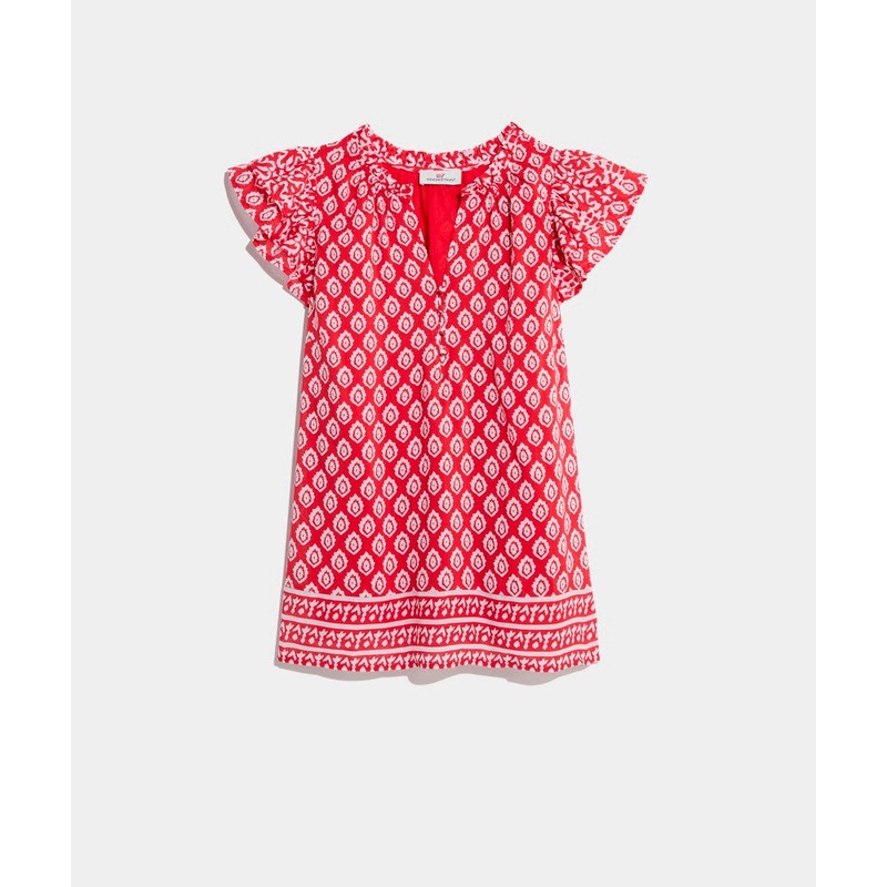 Vineyard Vines Womens Vineyard Tile Ruffle Top