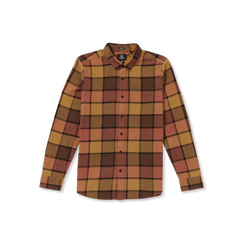 Volcom Mens Caden Flannel Plaid Long Sleeve Shirt