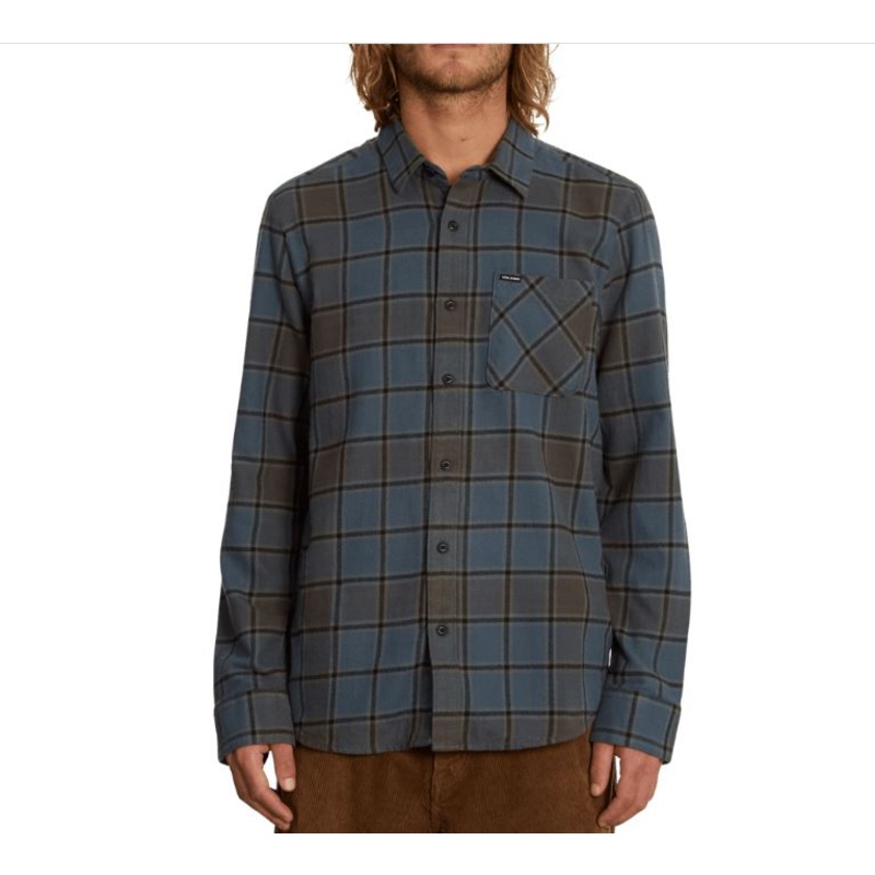 Volcom Mens Caden Plaid Long Sleeve Button Down Shirt