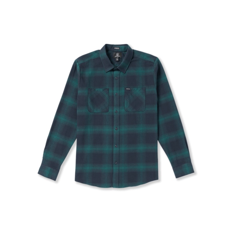 Volcom Mens Netastone Plaid Flannel Long Sleeve Shirt