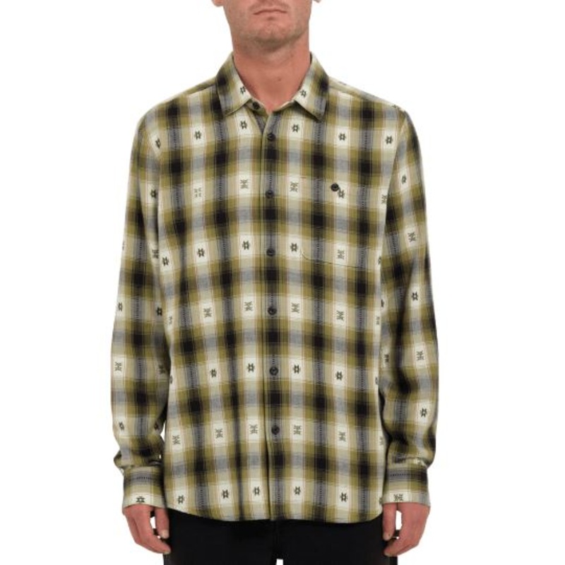 Volcom Mens Skate Vitals Simon Long Sleeve Flannel Shirt