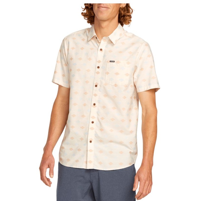 Volcom Mens Stackstone Woven Short Sleeve Button Down Shirt