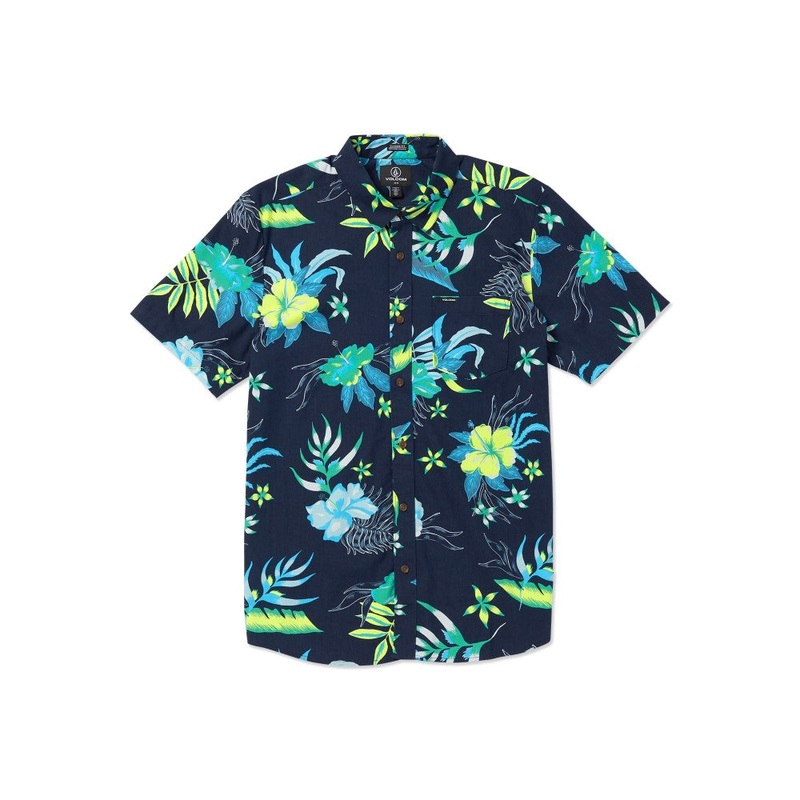 Volcom Mens Sunrise Floral Short Sleeve Button Down Shirt