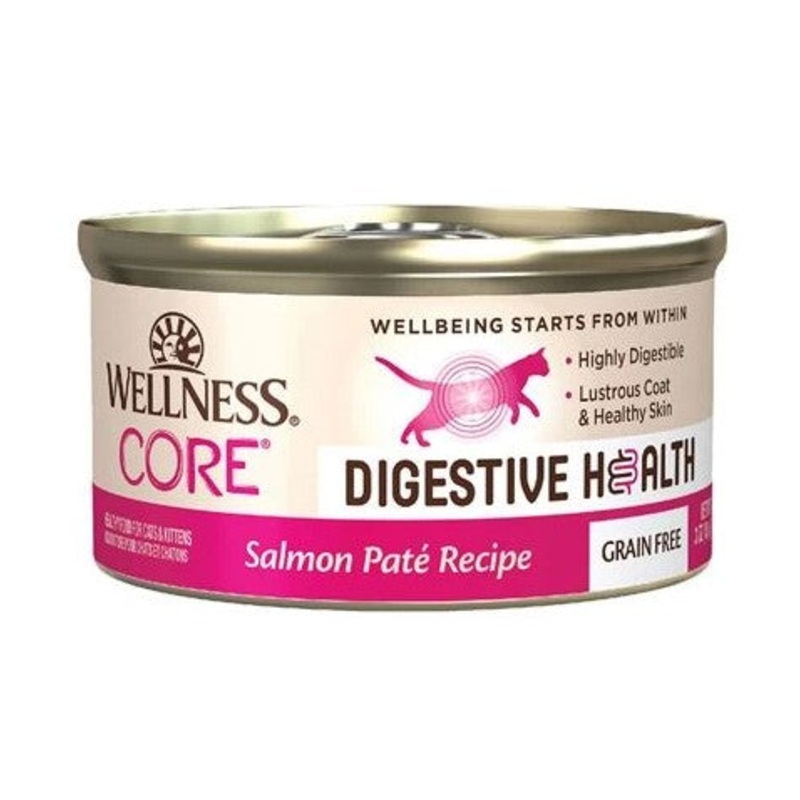 Wellness Core Digestive Health Grain Free Salmon Pate Cat Food – 3oz