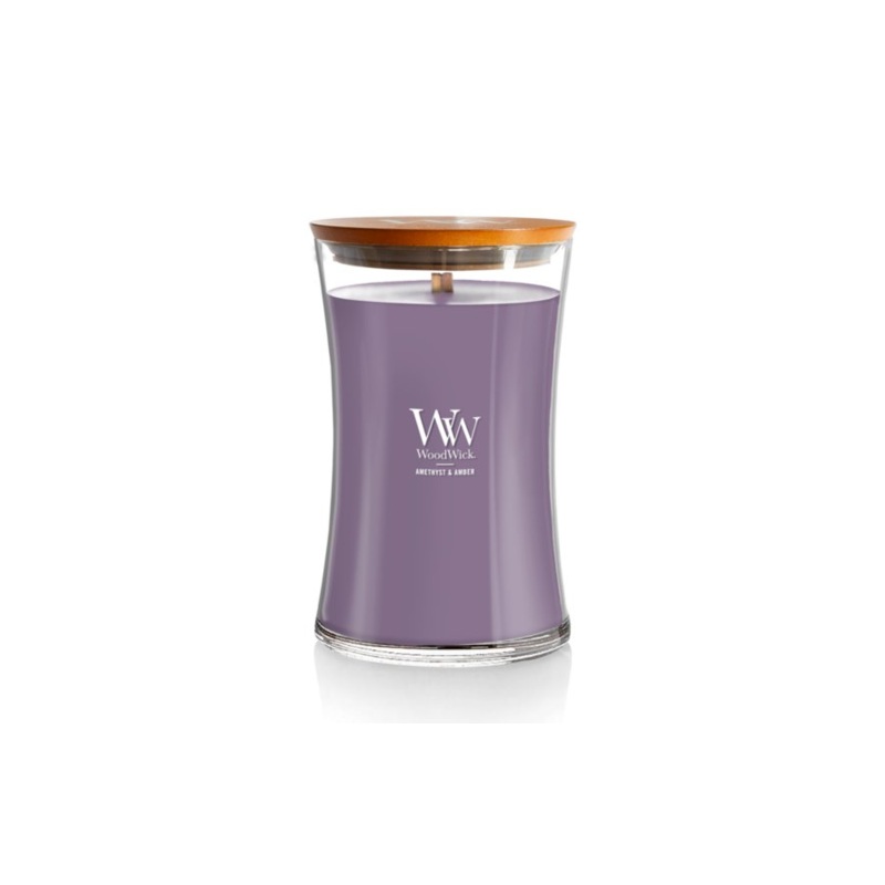 WoodWick Large Hourglass Candle – Amethyst & Amber