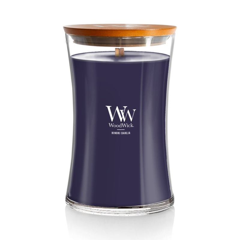 WoodWick Large Hourglass Candle – Hinoki Dahlia