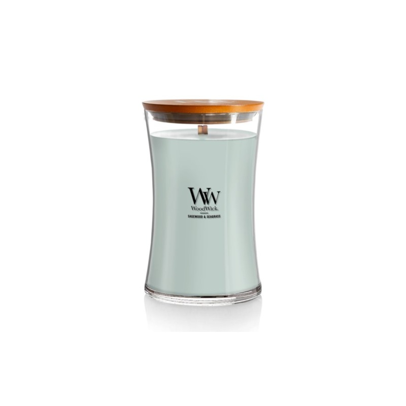 WoodWick Large Hourglass Candle – Sagewood & Seagrass