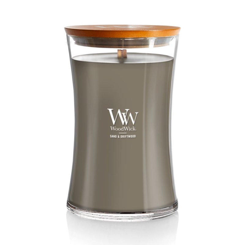 WoodWick Large Hourglass Candle – Sand & Driftwood
