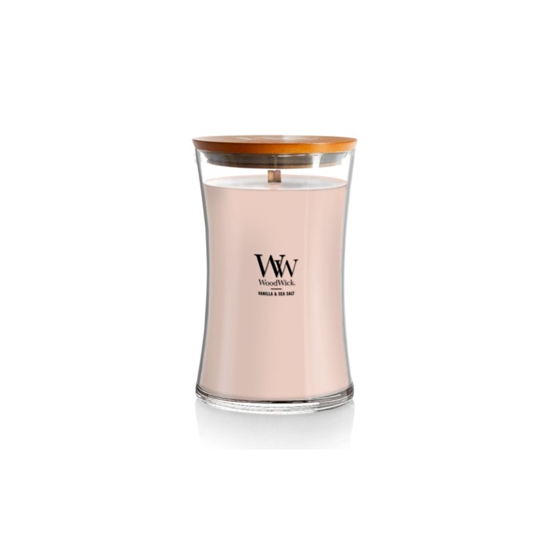 WoodWick Large Hourglass Candle – Vanilla & Sea Salt