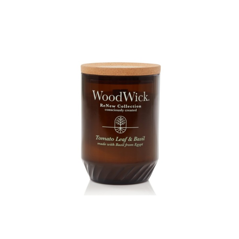 WoodWick Large ReNew Candle – Tomato Leaf & Basil