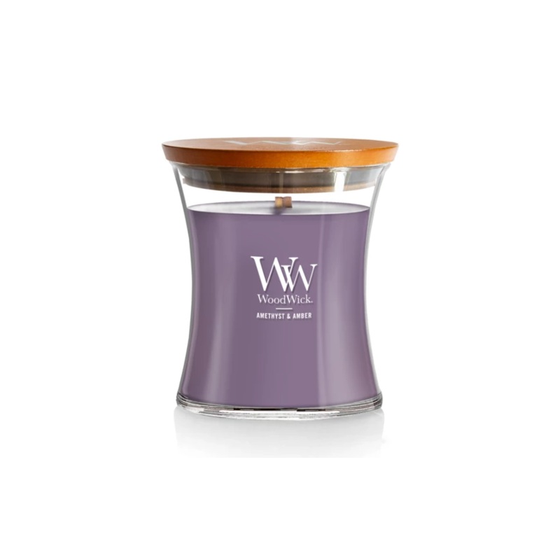 WoodWick Medium Hourglass Candle – Amethyst & Amber