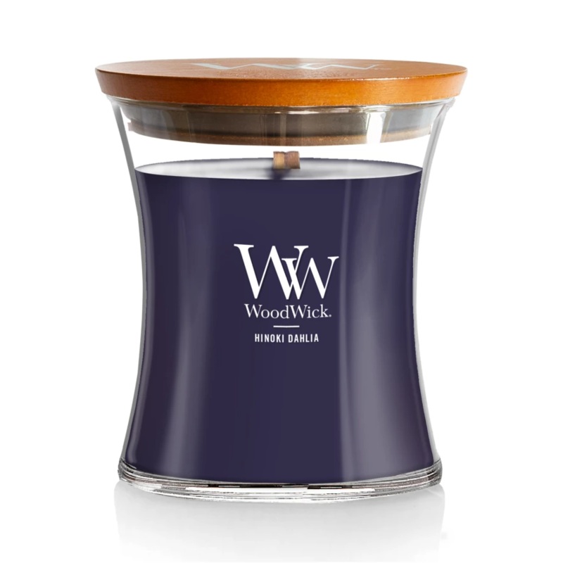 WoodWick Medium Hourglass Candle – Hinoki Dahlia